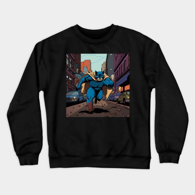 Masked Marvel: Clawed Crusader Sticker Crewneck Sweatshirt by MeatLuvers